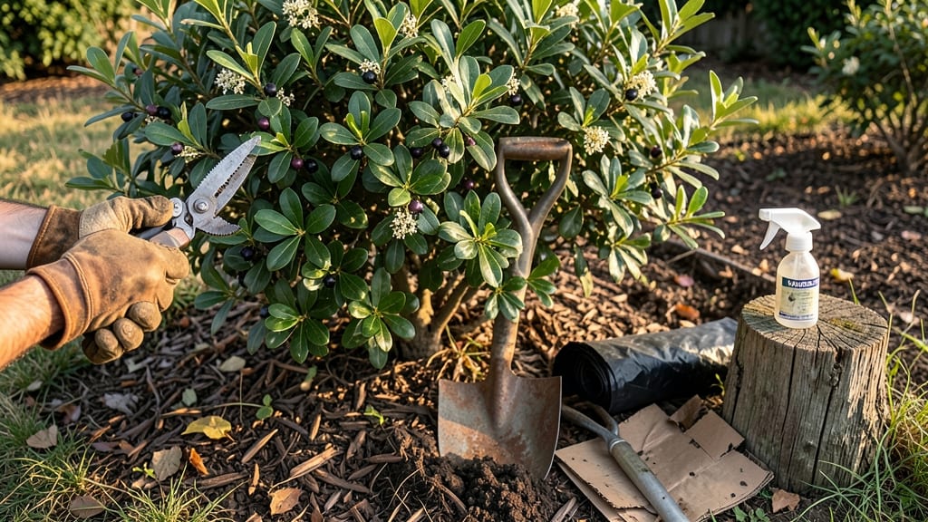 How to Get Rid of Chinese Privet: Manual Digging and Root Barrier System
