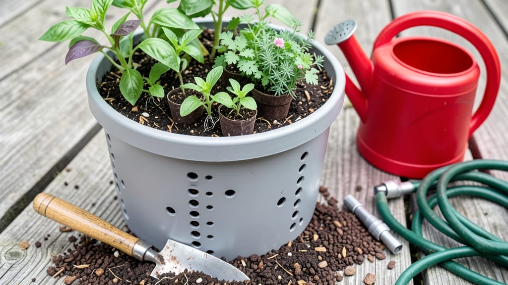 How To Build A Bucket Garden: Space-Saving Stackable System for Herbs and Veggies