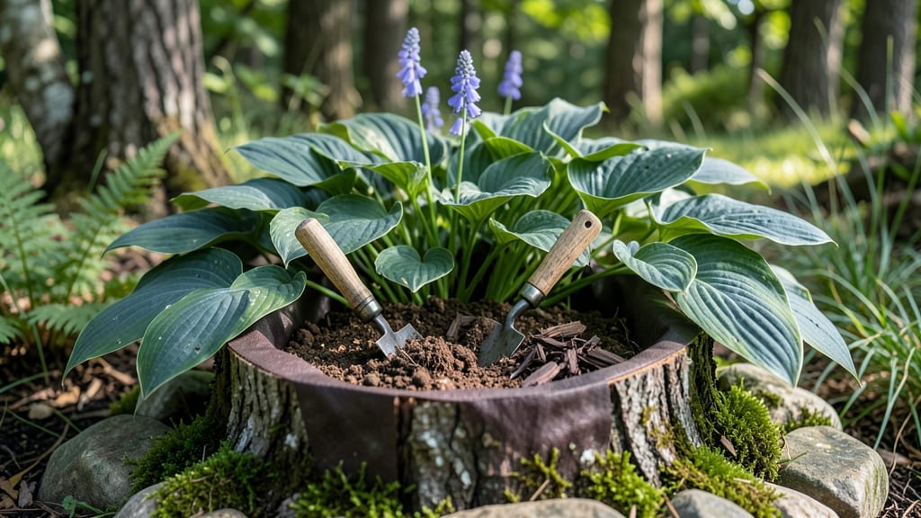 How to Make a Tree Stump into a Planter: Upcycled Garden Centerpiece in 3 Simple Steps
