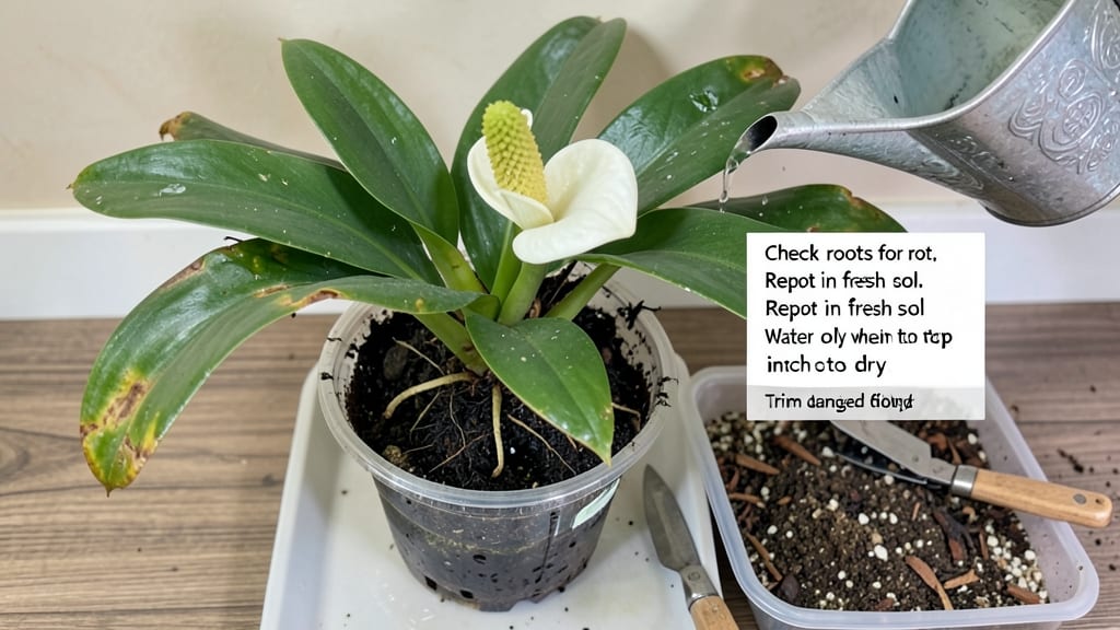 How to Fix Overwatered Peace Lily: Root Revival in 3 Simple Steps
